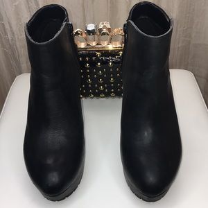 Aldo Wedge Black Ankle Booties